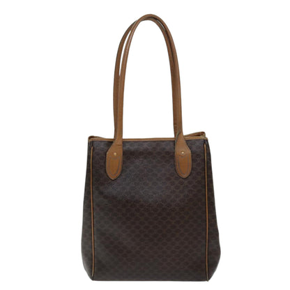 Luxury CELINE Macadam Canvas Shoulder Bag PVC Leather Brown 13031