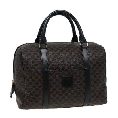 Luxury CELINE Macadam Canvas Boston Bag PVC Black 13041