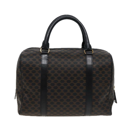Luxury CELINE Macadam Canvas Boston Bag PVC Black 13041