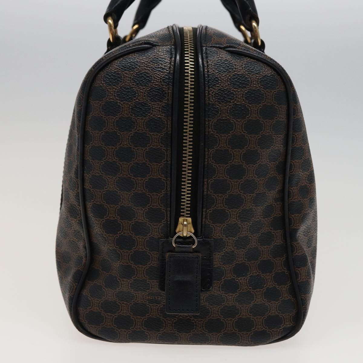 Luxury CELINE Macadam Canvas Boston Bag PVC Black 13041