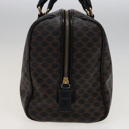 Luxury CELINE Macadam Canvas Boston Bag PVC Black 13041