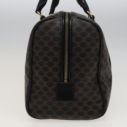 Luxury CELINE Macadam Canvas Boston Bag PVC Black 13041