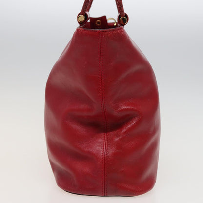 Luxury CELINE Hand Bag Leather 2way Red 13083