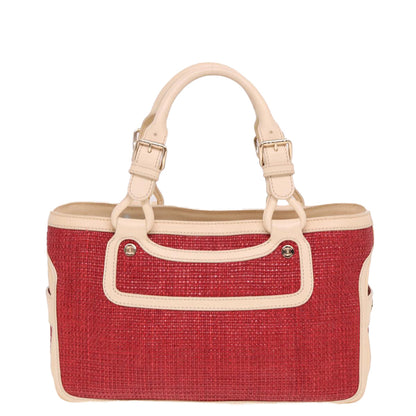 Luxury CELINE Boogie bag Hand Bag Straw Red 13094