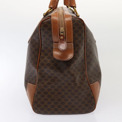 Luxury CELINE Macadam Canvas Boston Bag PVC Leather Brown 13157