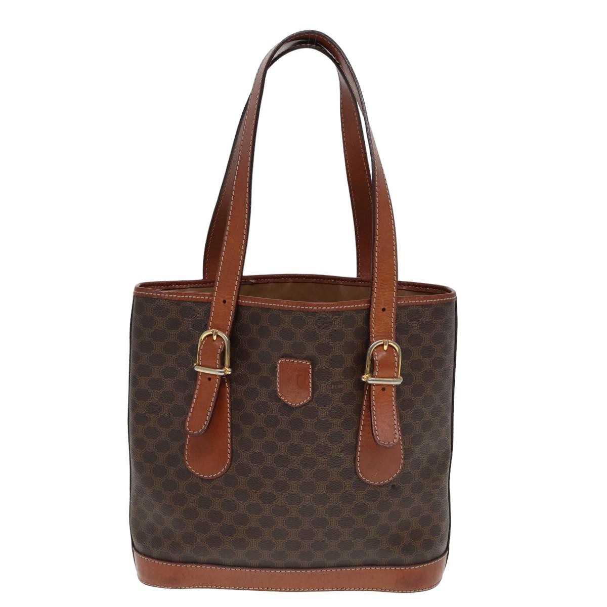 Luxury CELINE Macadam Canvas Tote Bag PVC Brown 13179
