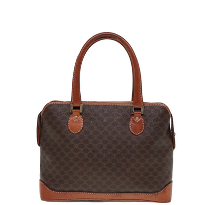 Luxury CELINE Macadam Canvas Hand Bag PVC Leather Brown 13181