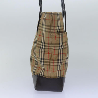 Luxury Burberry Nova Check Tote Bag Canvas Beige Auth yk13193