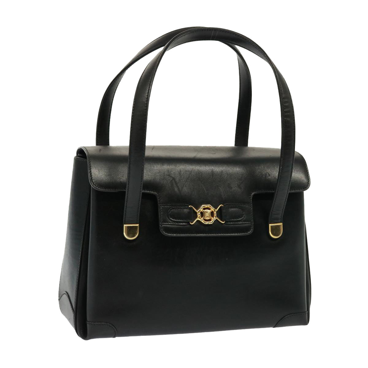 Luxury CELINE Hand Bag Leather Black 13208
