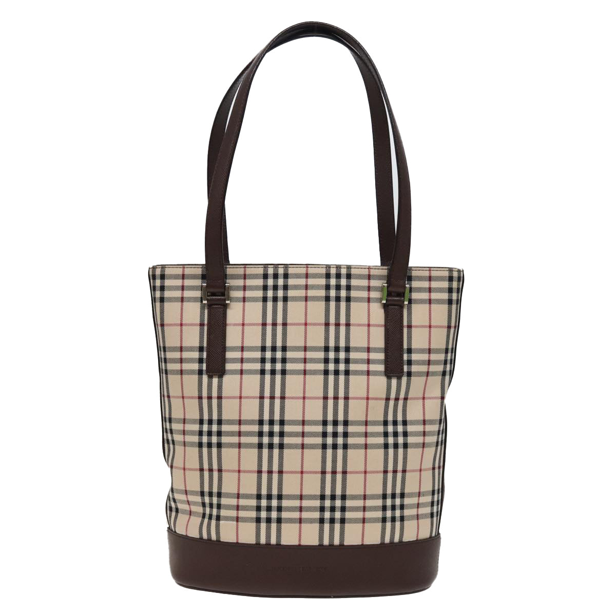 Luxury Burberry Nova Check Tote Bag Canvas Beige Auth yk13282