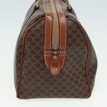 Luxury CELINE Macadam Canvas Boston Bag PVC Leather Brown 13417