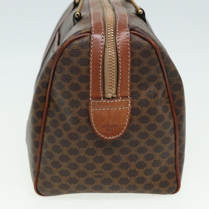 Luxury CELINE Macadam Canvas Boston Bag PVC Leather Brown 13417