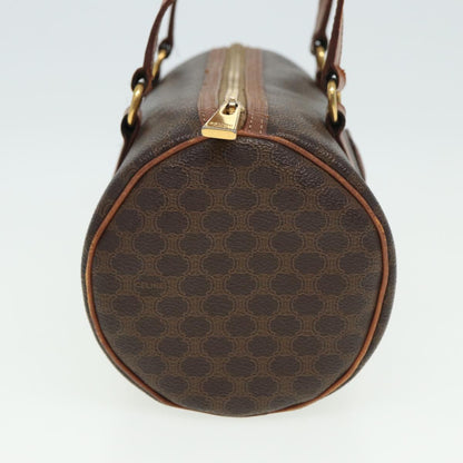 Luxury CELINE Macadam Canvas Hand Bag PVC Leather Brown 13425