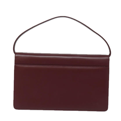 Luxury Burberry Nova Check Hand Bag Leather Red Auth yk13546