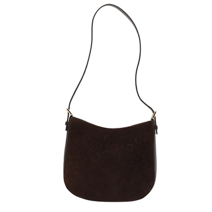 Luxury CELINE C Macadam Canvas Shoulder Bag Brown 13620