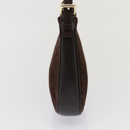 Luxury CELINE C Macadam Canvas Shoulder Bag Brown 13620