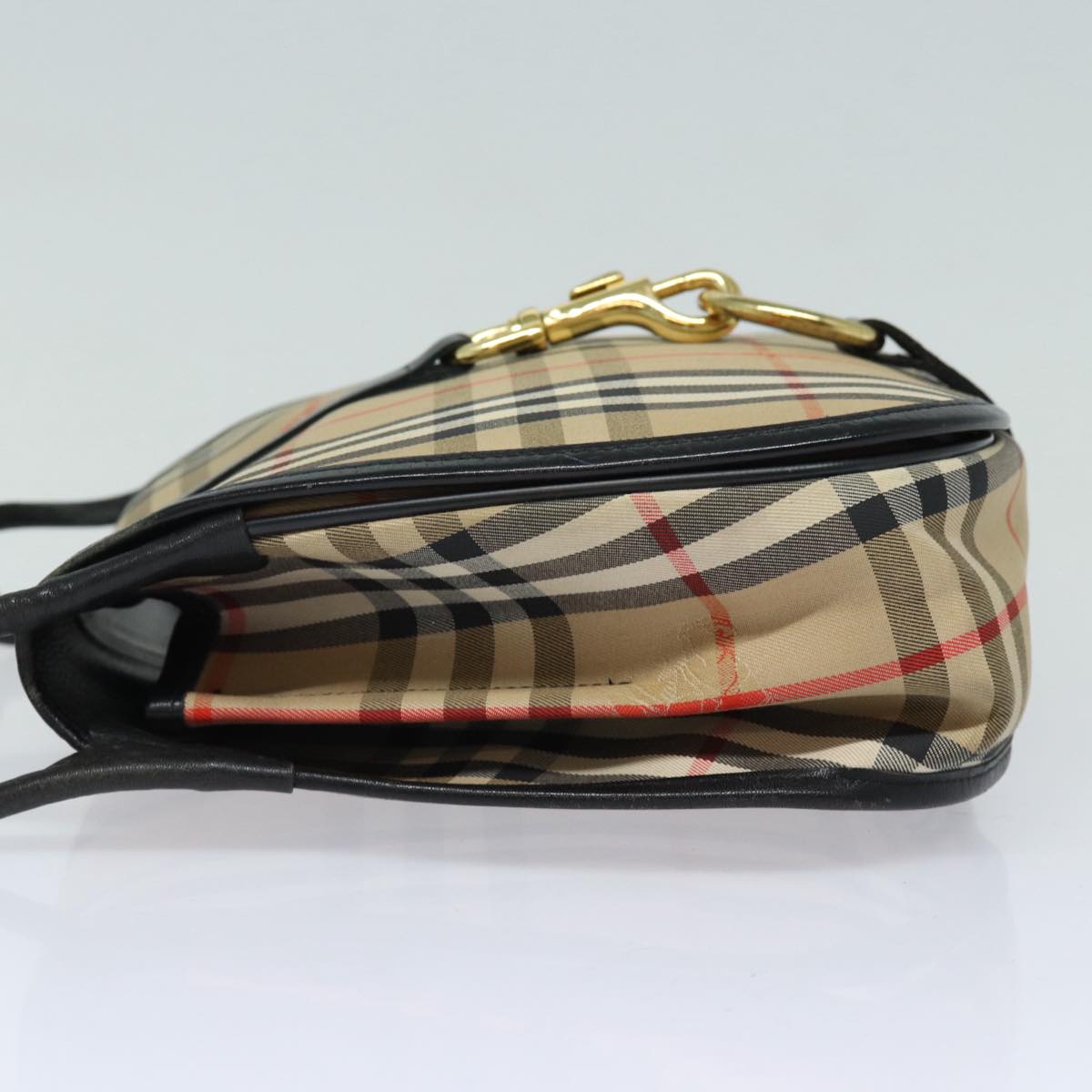 Luxury BurberrySs Nova Check Shoulder Bag Canvas Beige Auth yk13921