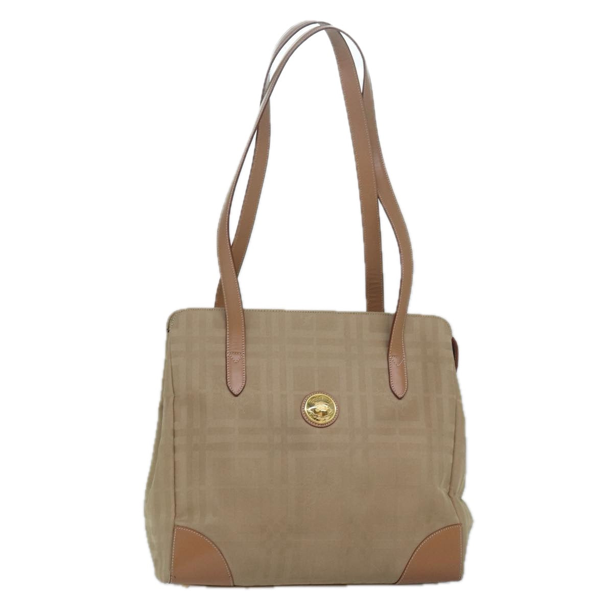 Luxury BurberrySs Nova Check Shoulder Bag Canvas Beige Auth yk13997