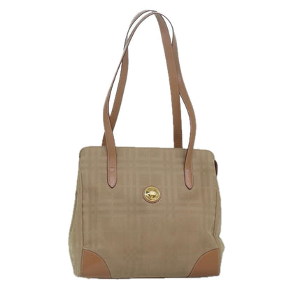 Luxury BurberrySs Nova Check Shoulder Bag Canvas Beige Auth yk13997
