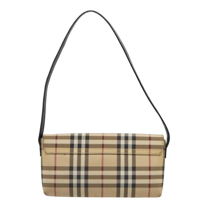 Luxury Burberry Nova Check Shoulder Bag PVC Beige Auth yk13998