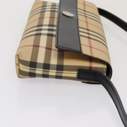 Luxury Burberry Nova Check Shoulder Bag PVC Beige Auth yk13998