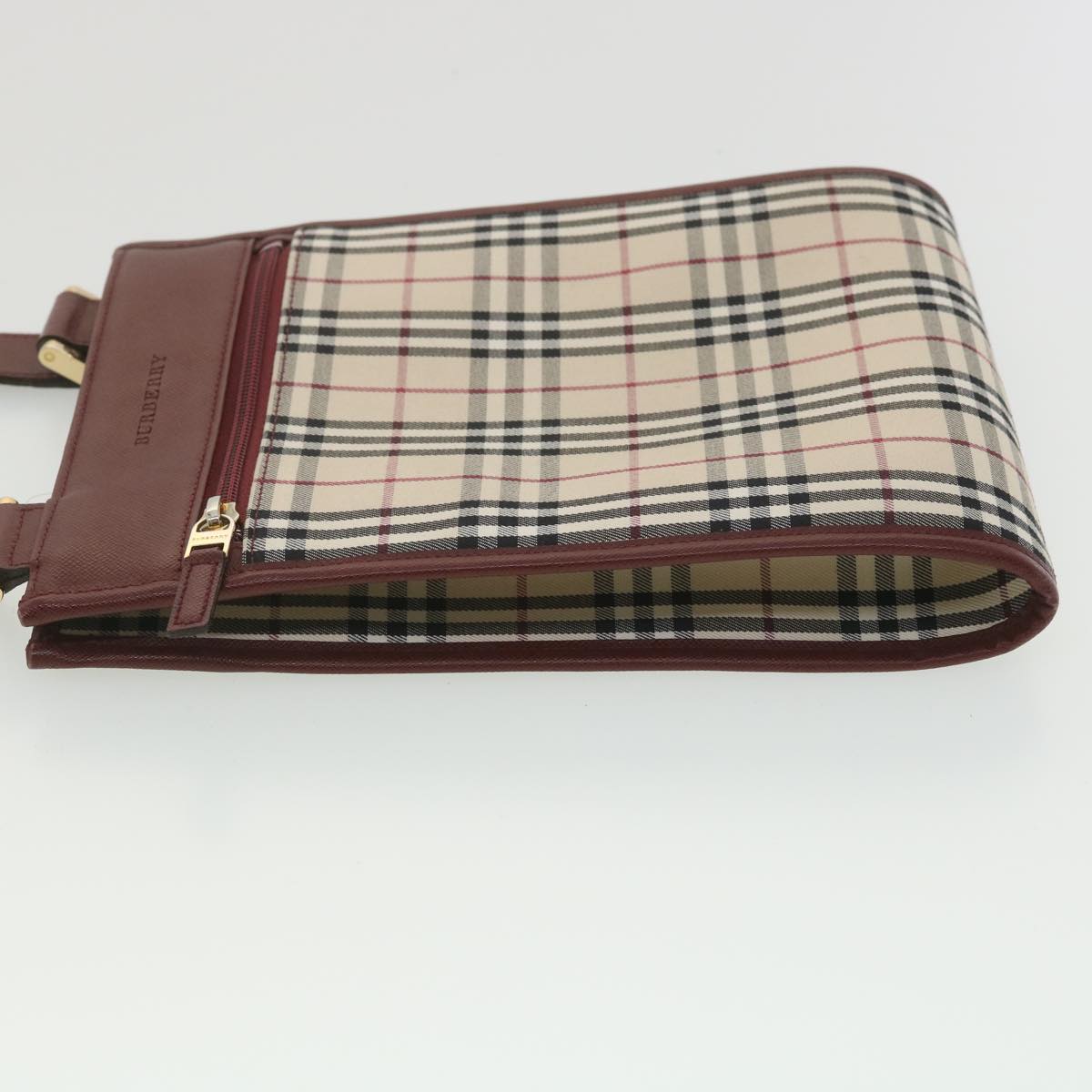 Luxury Burberry Nova Check Shoulder Bag Canvas Beige Wine Red black Auth yk5688