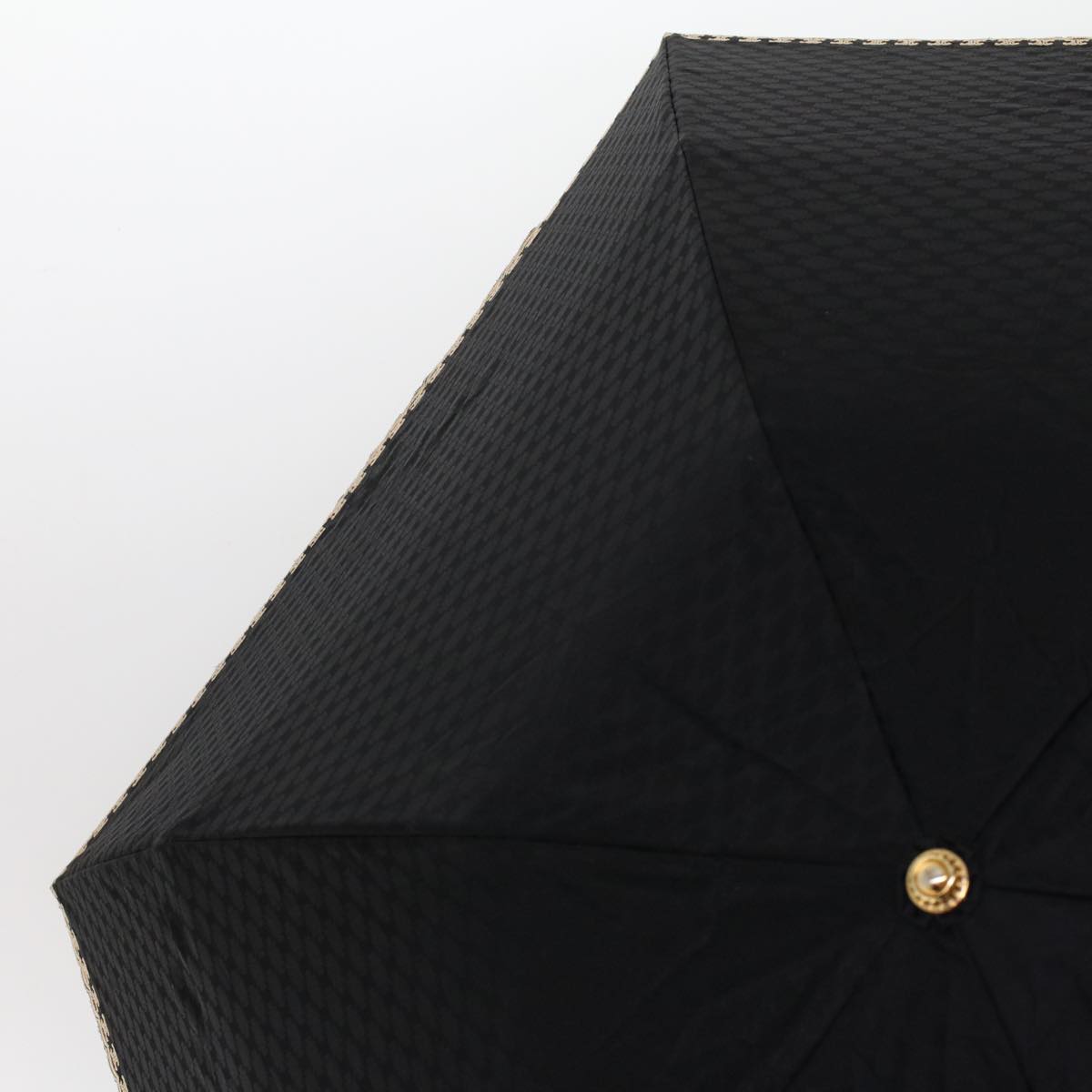 Luxury CELINE Macadam Canvas Folding Umbrella Nylon Black 7406B