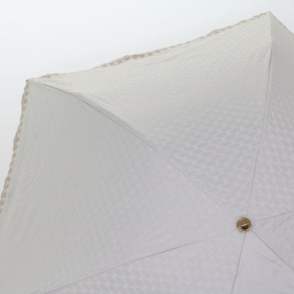 Luxury CELINE Macadam Canvas Folding Umbrella Nylon Beige 7407B