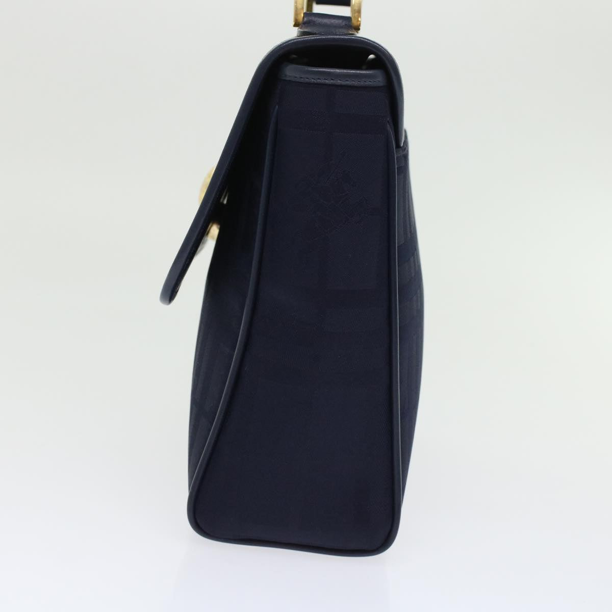 Luxury BurberrySs Nova Check Hand Bag Nylon Leather Blue Auth yk7428