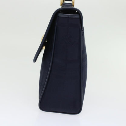 Luxury BurberrySs Nova Check Hand Bag Nylon Leather Blue Auth yk7428
