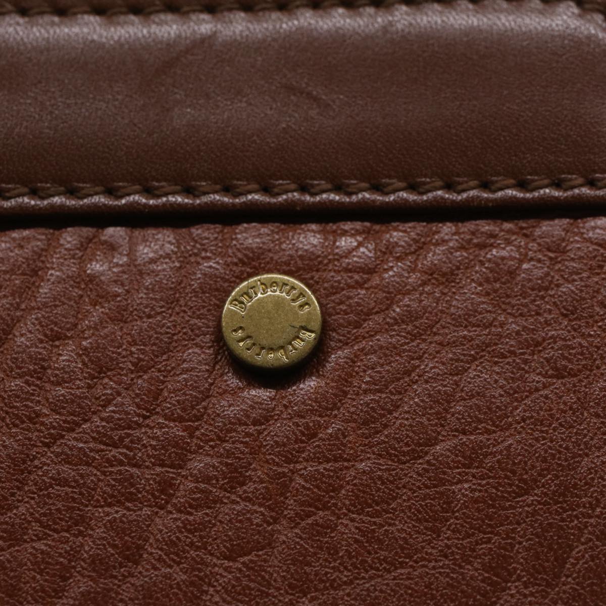 Luxury BurberrySs Clutch Bag Leather Brown Auth yk7778