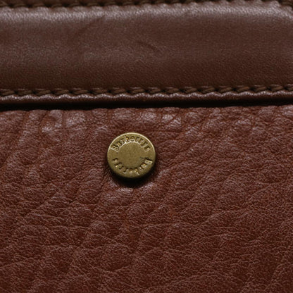 Luxury BurberrySs Clutch Bag Leather Brown Auth yk7778