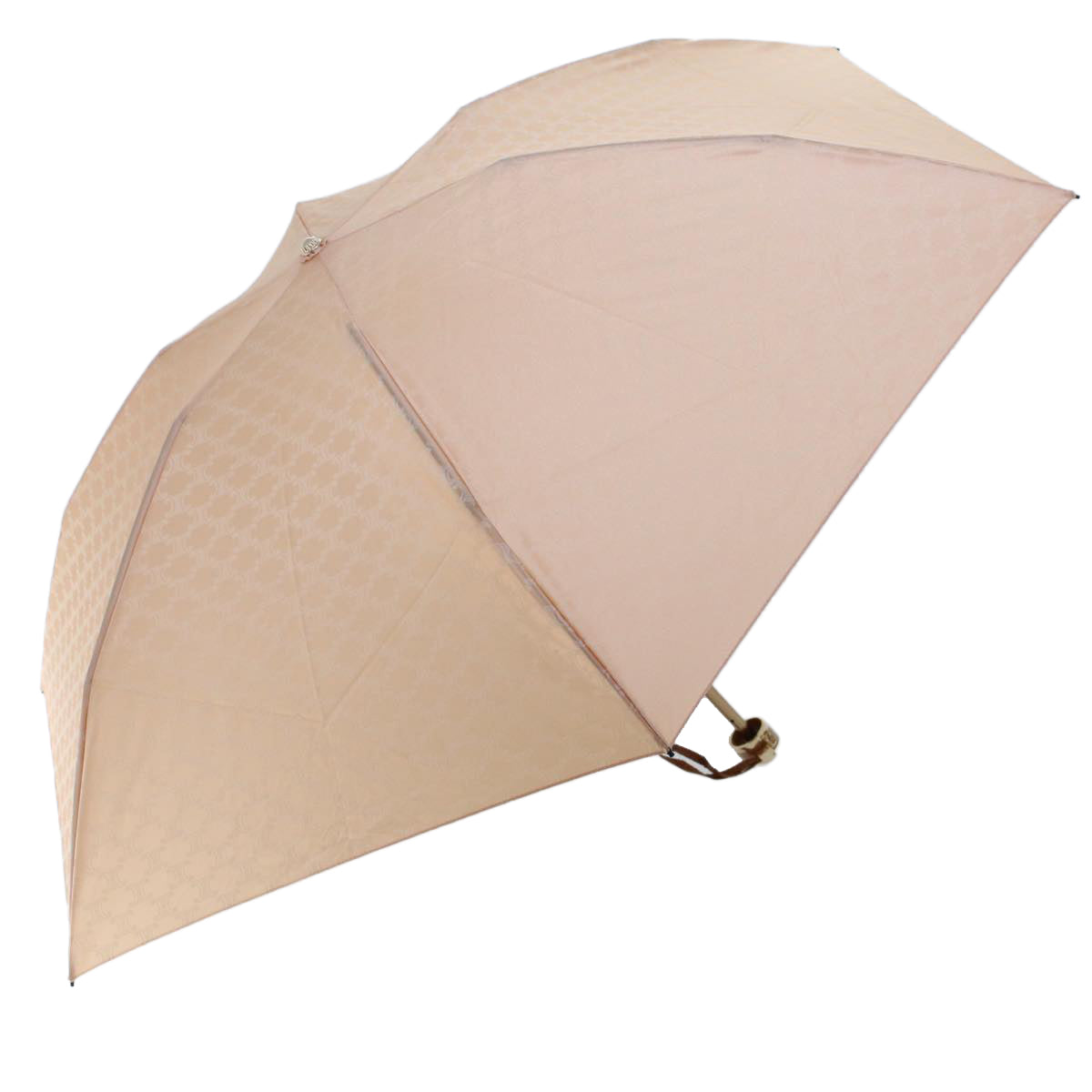 Luxury CELINE Macadam Canvas Folding Umbrella Nylon Pink Beige 7831B