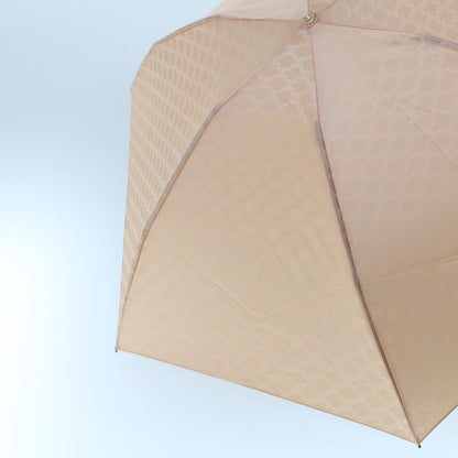 Luxury CELINE Macadam Canvas Folding Umbrella Nylon Pink Beige 7831B