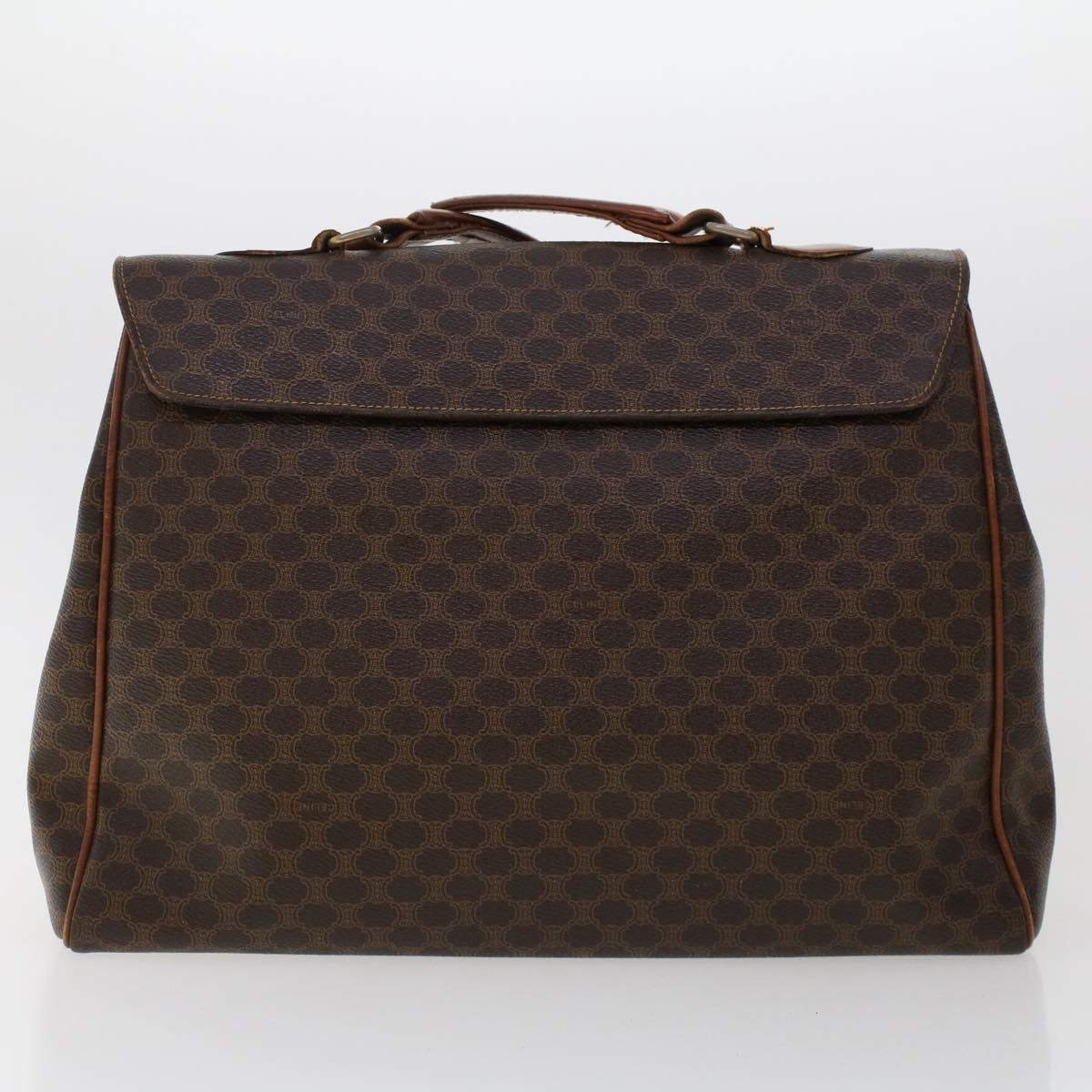 Luxury CELINE Macadam Canvas Hand Bag PVC Leather 2Set Brown 7839B