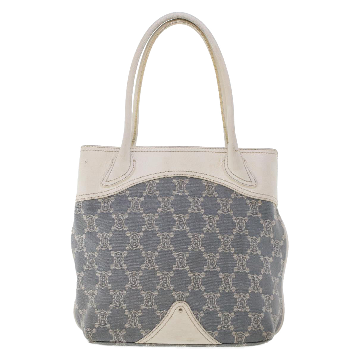 Luxury CELINE Paris Macadam Canvas Tote Bag Blue 7968