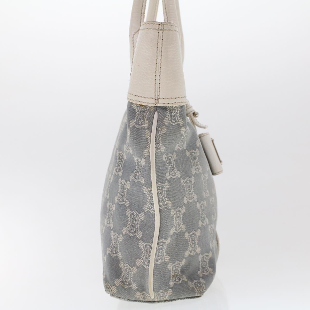 Luxury CELINE Paris Macadam Canvas Tote Bag Blue 7968