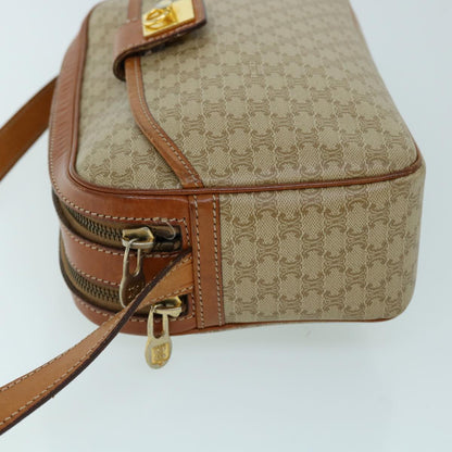 Luxury CELINE Macadam Canvas Shoulder Bag Beige 8593