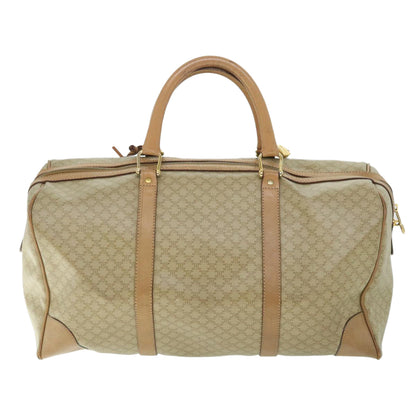 Luxury CELINE Macadam Canvas Boston Bag Beige 8988