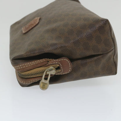 Luxury CELINE Macadam Canvas Pouch PVC Leather Brown 9282