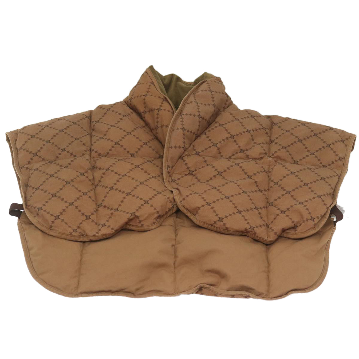 Luxury CELINE Macadam Canvas Down vest Jacket cotton polyester Brown 9472