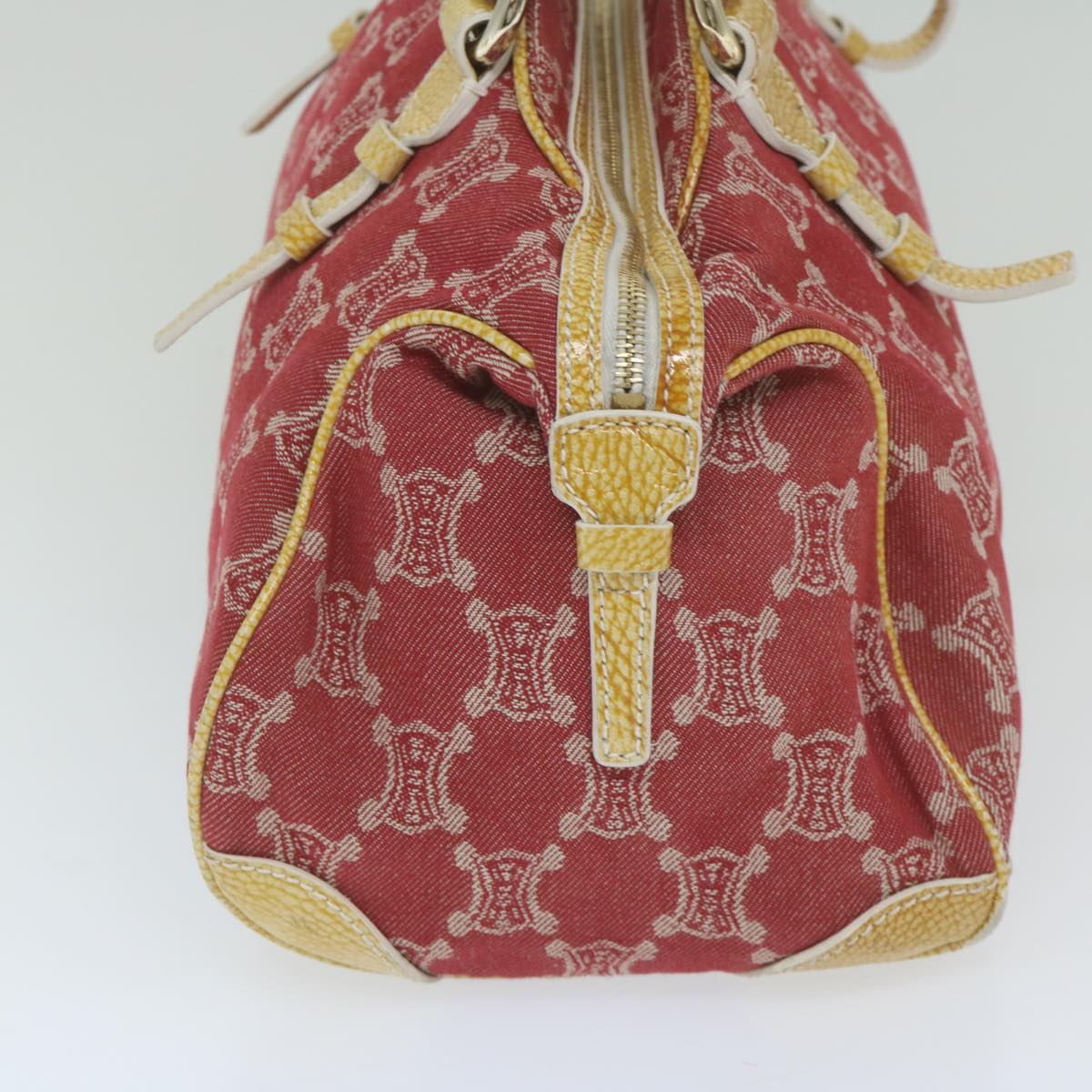 Luxury CELINE Paris Macadam Canvas Shoulder Bag Red 9681