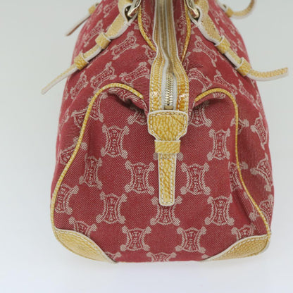 Luxury CELINE Paris Macadam Canvas Shoulder Bag Red 9681