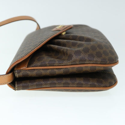 Luxury CELINE Macadam Canvas Shoulder Bag PVC Brown 9824