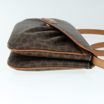 Luxury CELINE Macadam Canvas Shoulder Bag PVC Brown 9824