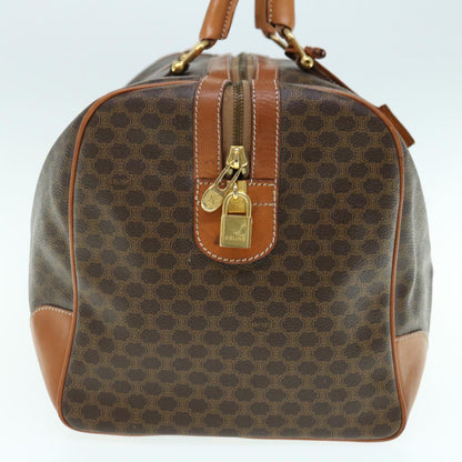 Luxury CELINE Macadam Canvas Boston Bag PVC Leather Brown 9937